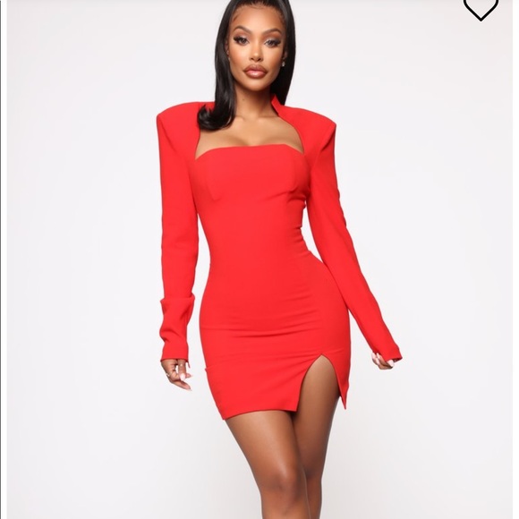 Red Mini Dress - Picture 3 of 4